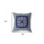 16" X 16" Indigo And Green Blown Seam Damask Indoor Outdoor Throw Pillow