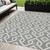 5' X 8' Gray And Ivory Geometric Washable Indoor Outdoor Area Rug Transitional Style - Gray, Ivory Color