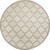 8' Cream Round Geometric Indoor Outdoor Area Rug