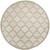 8' Cream Round Geometric Indoor Outdoor Area Rug