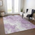 3' X 5' Lavender And Ivory Abstract Washable Indoor Outdoor Area Rug - Lavender, Ivory