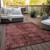 5' X 8' Merlot Abstract Washable Non Skid Indoor Outdoor Area Rug - Merlot