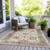 5' X 8' Linen And Ivory Floral Washable Indoor Outdoor Area Rug