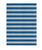 3' X 5' Blue and Ivory Striped Washable Indoor Outdoor Area Rug