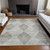 5' X 8' Gray Geometric Washable Non Skid Indoor Outdoor Area Rug - Gray