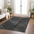 3' X 5' Black And Ivory Geometric Washable Indoor Outdoor Area Rug Transitional Style - Black, Ivory Color
