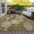 5' X 8' Olive Green Artichoke Green And Gray Floral Washable Indoor Outdoor Area Rug