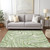 5' X 8' Artichoke Green And Ivory Abstract Washable Indoor Outdoor Area Rug - 608219246181