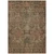 3' X 5' Brown Charcoal And Brick Red Damask Washable Indoor Outdoor Area Rug