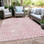 3' X 5' Pink And Ivory Geometric Washable Indoor Outdoor Area Rug - 608219162733