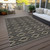 5' X 8' Black And Beige Geometric Washable Indoor Outdoor Area Rug - Black, Beige