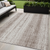 5' X 8' Taupe And Ivory Striped Washable Indoor Outdoor Area Rug