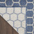6' X 9' Blue And Ivory Geometric Indoor Outdoor Area Rug