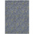 5' X 8' Denim Blue Navy Blue And Gray Floral Washable Indoor Outdoor Area Rug