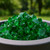 Green Round Reflective Fire Pit Glass