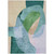 5' X 8' Green And Teal Blue Abstract Washable Indoor Outdoor Area Rug