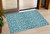 3' X 5' Teal Blue And Ivory Damask Washable Indoor Outdoor Area Rug