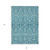 3' X 5' Teal Blue And Ivory Damask Washable Indoor Outdoor Area Rug