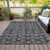 5' X 8' Black Gray And Ivory Geometric Washable Indoor Outdoor Area Rug