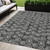 5' X 8' Black Gray And Ivory Geometric Washable Indoor Outdoor Area Rug