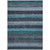 5' X 8' Teal Blue And Gray Striped Washable Indoor Outdoor Area Rug - Teal Blue, Gray