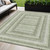 5' X 8' Artichoke Green And Gray Geometric Washable Indoor Outdoor Area Rug - Artichoke Green, Gray