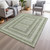 5' X 8' Artichoke Green And Gray Geometric Washable Indoor Outdoor Area Rug - Artichoke Green, Gray