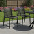 Set of Two Black Heavy Duty Plastic Outdoor Stacking Arm Chairs