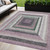5' X 8' Beige Charcoal And Ivory Geometric Washable Indoor Outdoor Area Rug