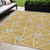 5' X 8' Gold And Ivory Geometric Washable Indoor Outdoor Area Rug - 880016836233
