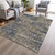 3' X 5' Navy Blue And Beige Geometric Washable Indoor Outdoor Area Rug - Navy Blue, Beige