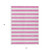 5' X 8' Pink and White Striped Washable Non Skid Indoor Outdoor Area Rug