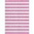 5' X 8' Pink and White Striped Washable Non Skid Indoor Outdoor Area Rug
