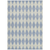 3' X 5' Sky Blue And Ivory Geometric Washable Indoor Outdoor Area Rug