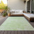 5' X 8' Mint Green Artichoke Green And Ivory Floral Washable Indoor Outdoor Area Rug