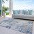 3' X 5' Denim Blue And Sky Blue Abstract Washable Indoor Outdoor Area Rug Transitional Style - Denim Blue, Sky Blue Color