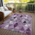 3' X 5' Merlot Purple And Lavender Geometric Washable Indoor Outdoor Area Rug