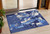 3' X 5' Navy Blue Ivory And Gray Abstract Washable Indoor Outdoor Area Rug