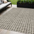 5' X 8' Brown Taupe And Ivory Geometric Washable Indoor Outdoor Area Rug