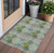 3' X 5' Blue and Green Floral Medallion Washable Non Skid Indoor Outdoor Area Rug