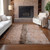 3' X 5' Orange Peach And Brown Abstract Washable Indoor Outdoor Area Rug