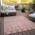5' X 8' Salmon Beige And Copper Quatrefoil Washable Indoor Outdoor Area Rug