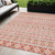 5' X 8' Salmon Beige And Copper Quatrefoil Washable Indoor Outdoor Area Rug