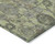 3' X 5' Artichoke Green And Gray Damask Washable Indoor Outdoor Area Rug
