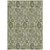 3' X 5' Artichoke Green And Gray Damask Washable Indoor Outdoor Area Rug