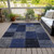 5' X 8' Navy Blue And Denim Blue Patchwork Washable Indoor Outdoor Area Rug - Navy Blue, Denim Blue