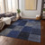5' X 8' Navy Blue And Denim Blue Patchwork Washable Indoor Outdoor Area Rug - Navy Blue, Denim Blue