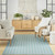 4' X 6' Aqua And Ivory Geometric Indoor Outdoor Area Rug - Aqua, Ivory