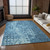 5' X 8' Blue Ikat Washable Indoor Outdoor Area Rug