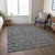 3' X 5' Gray Charcoal And Silver Floral Washable Indoor Outdoor Area Rug Transitional Style - Gray, Charcoal, Silver Color